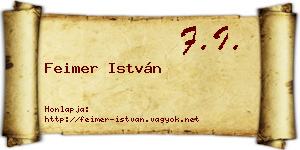 Feimer István névjegykártya